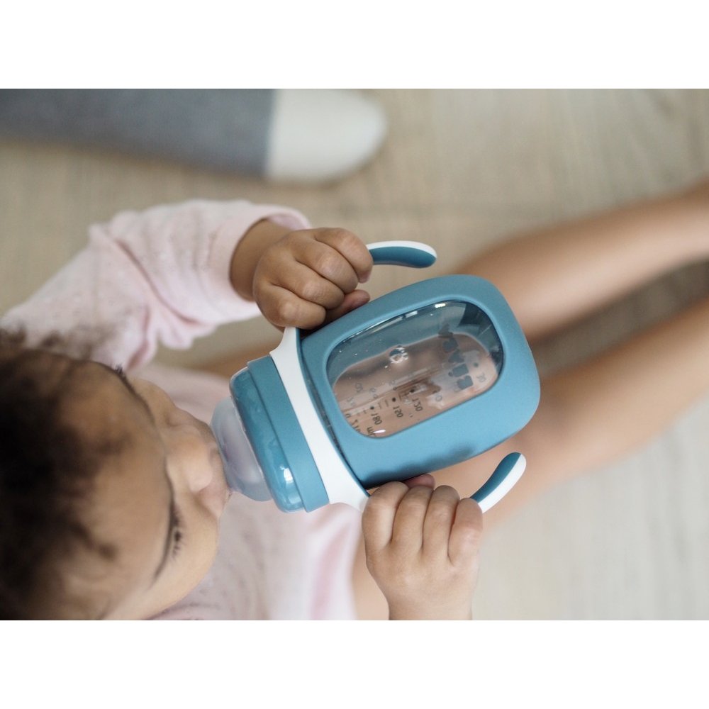 Поїльник Beaba навчальний склянний 2 в 1 210 мл синій, арт. 913519 - Зображення 5