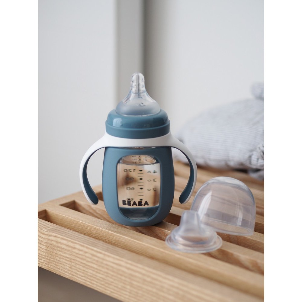Поїльник Beaba навчальний склянний 2 в 1 210 мл синій, арт. 913519 - Зображення 6