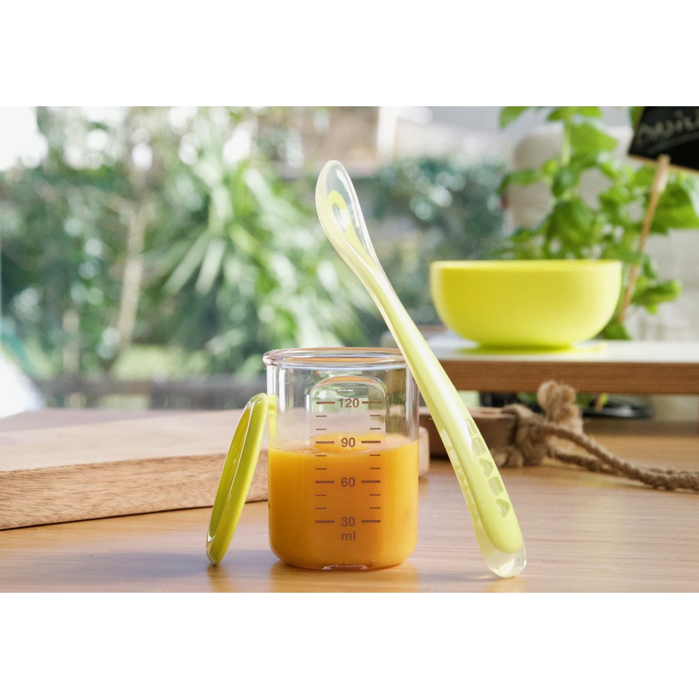 Силиконовая эргономическая ложка Beaba neon, арт. 913380 - Зображення 3