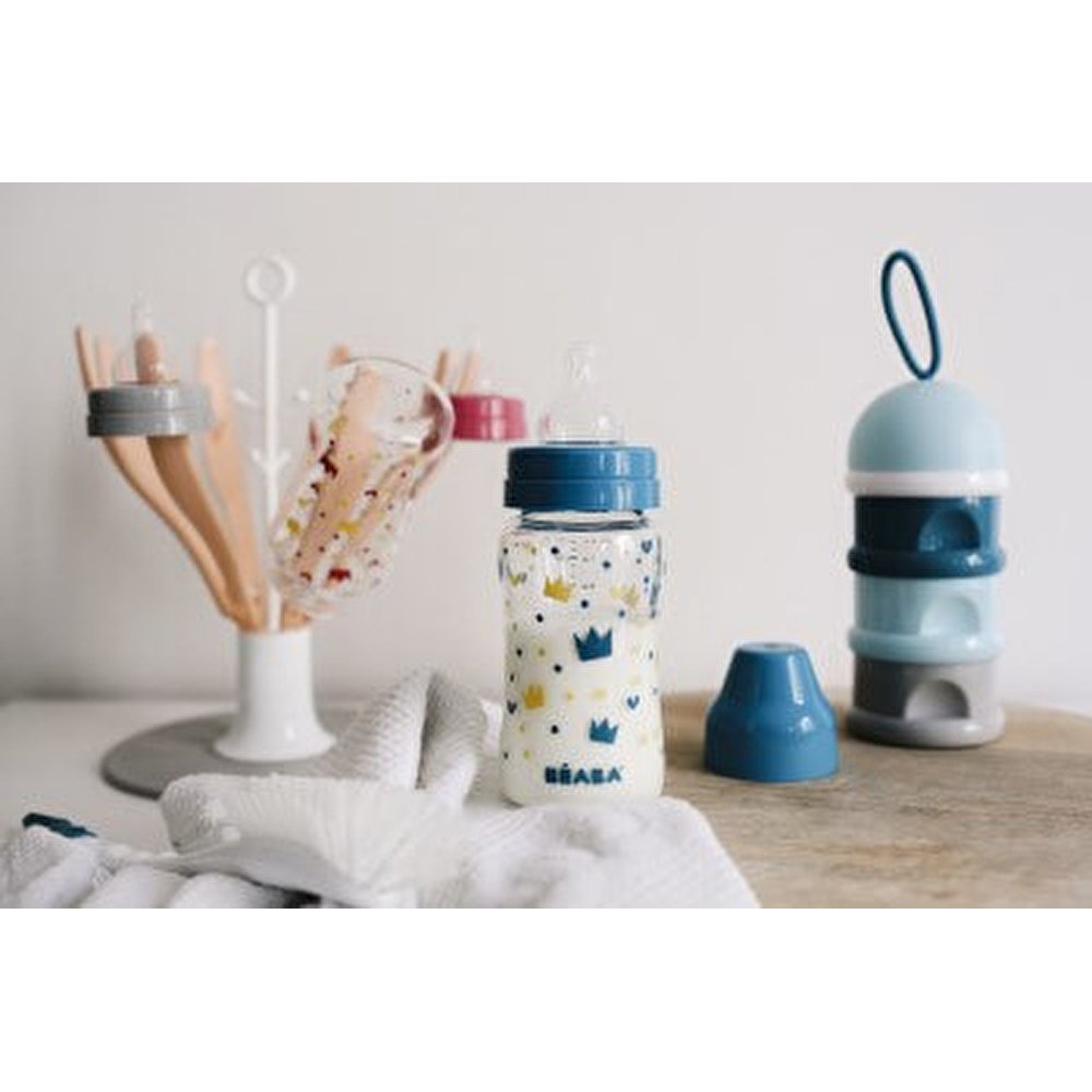 Бутылочка стеклянная с широким горлышком Beaba -240 мл - голубой , арт. 911655 - Зображення 10