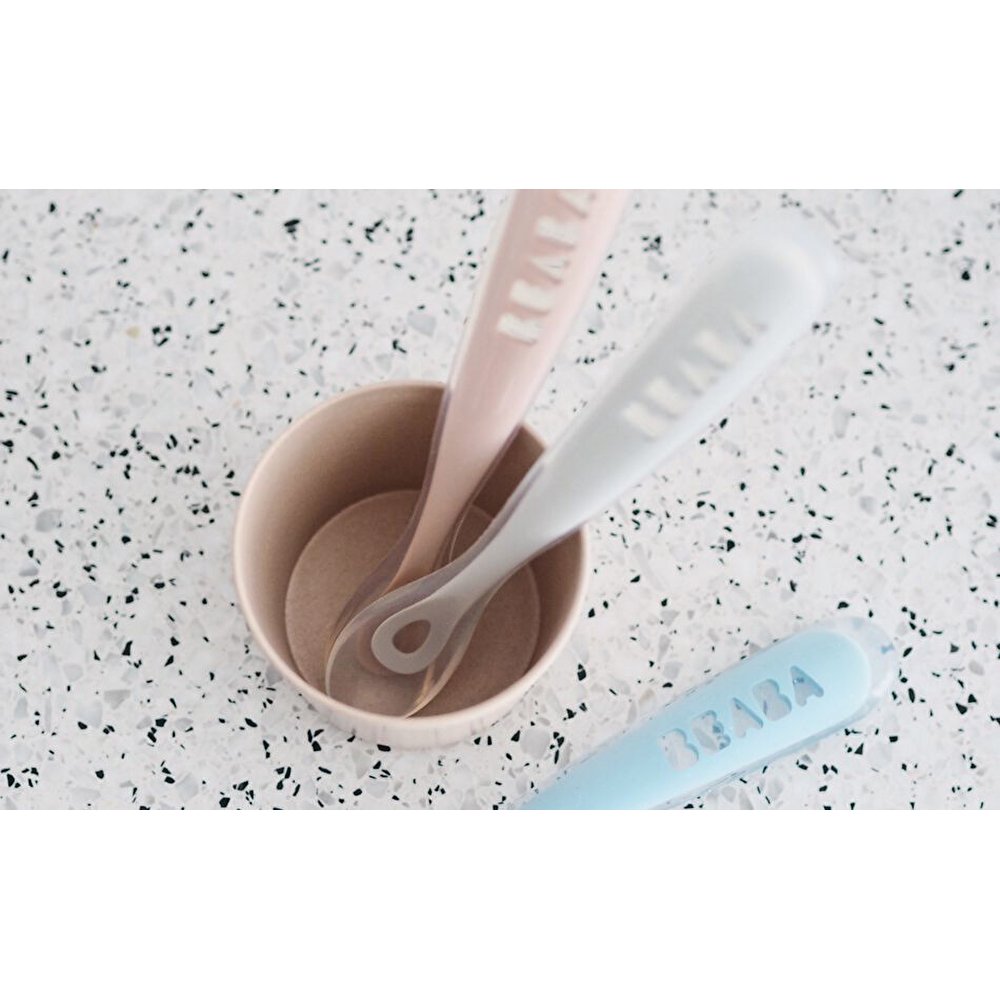 Набір ложок Beaba силіконових 2 шт. 4+ блакитний/сірий, арт. 913468 - Зображення 7