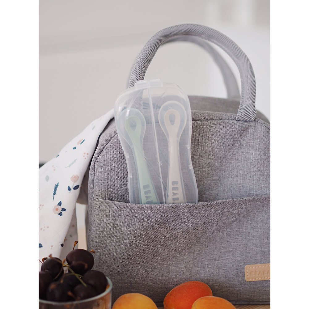 Набір ложок Beaba силіконових 2 шт. 8+ зелений/сірий, арт. 913554 - Зображення 5