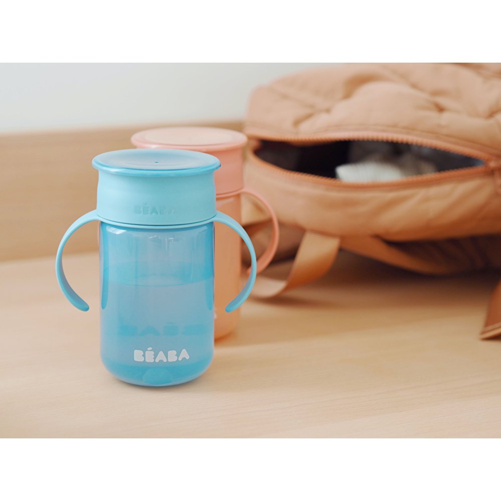 Поїльник - непроливайка Beaba 360° 340 мл блакитний, арт. 913572 - Зображення 5