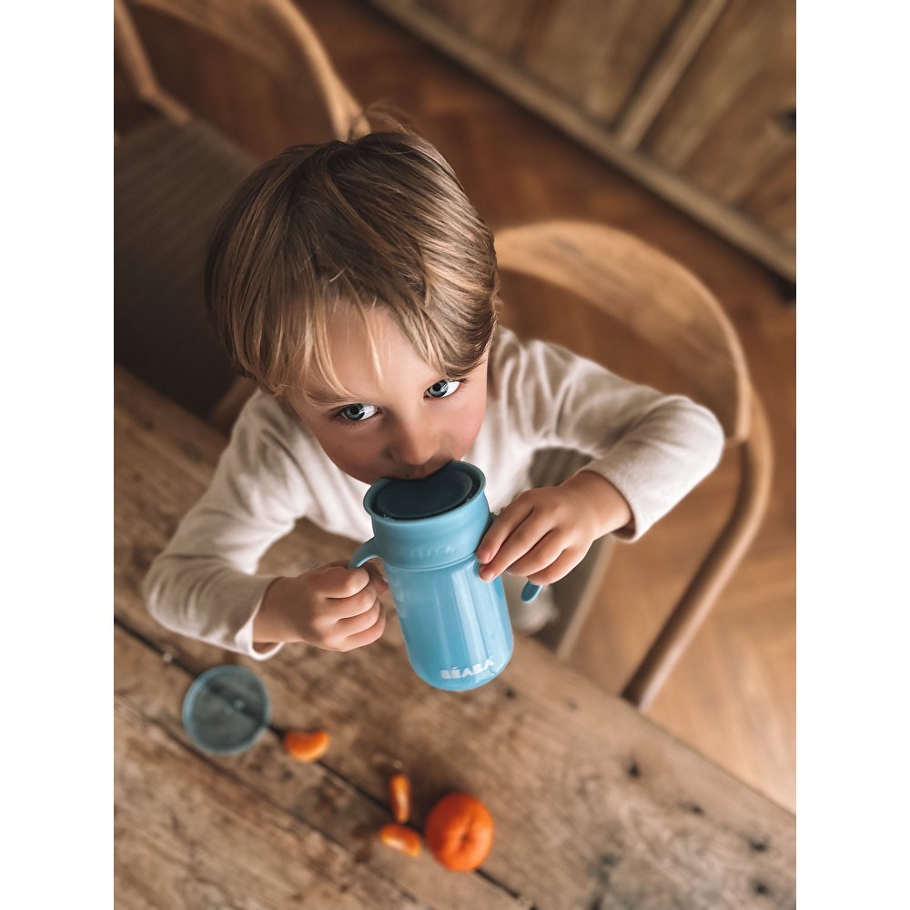 Поїльник - непроливайка Beaba 360° 340 мл блакитний, арт. 913572 - Зображення 12