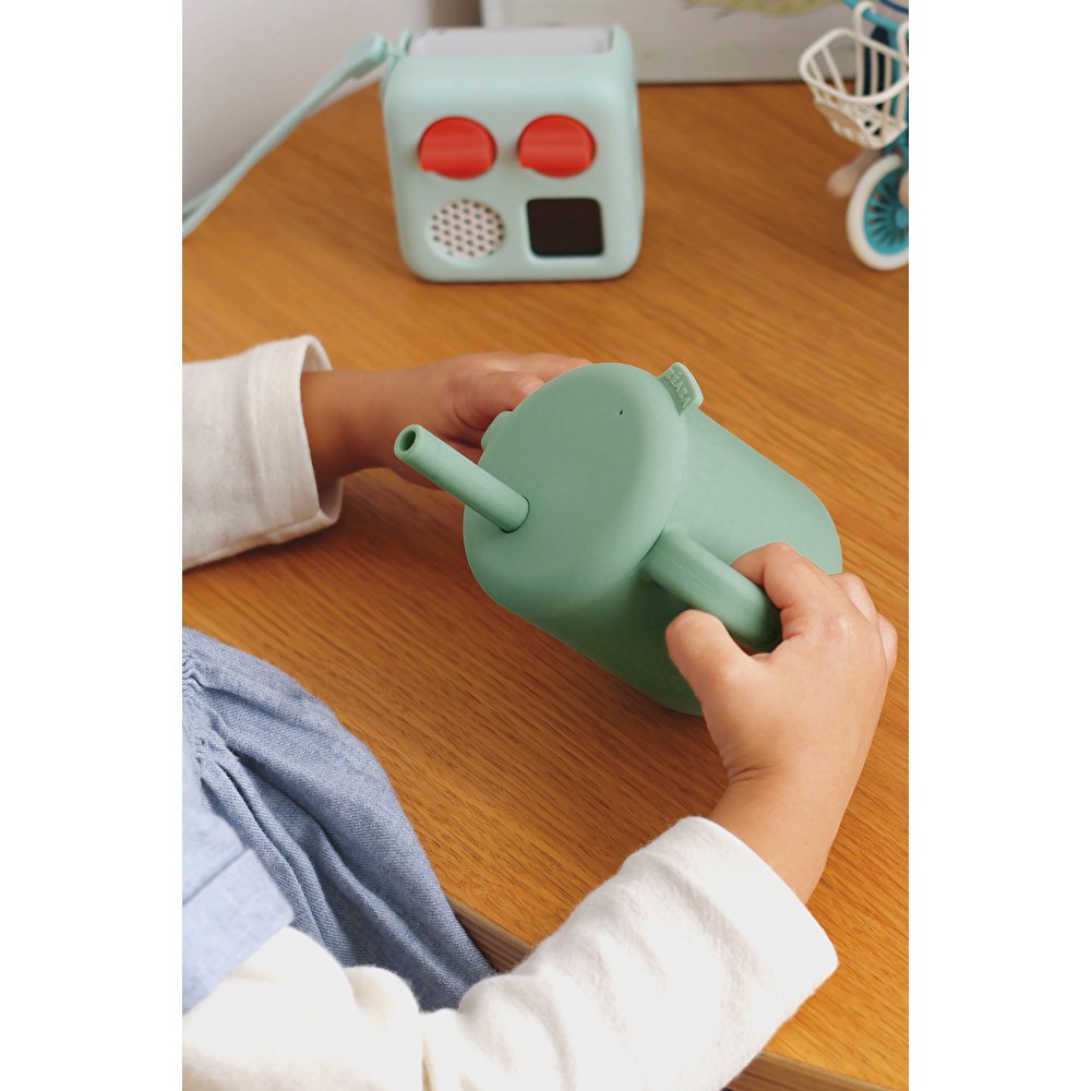 Поїльник Beaba з трубочкою силіконовий 170 мл оливковий, арт. 913573 - Зображення 6