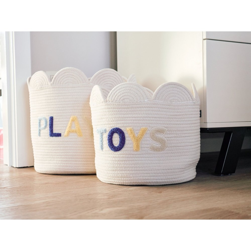 Корзина для іграшок Childhome Flower 30x30x30 см білий , арт. CCBAFL30 - Зображення 2