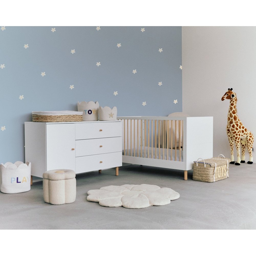 Корзина для іграшок Childhome Flower 30x30x30 см білий , арт. CCBAFL30 - Зображення 4