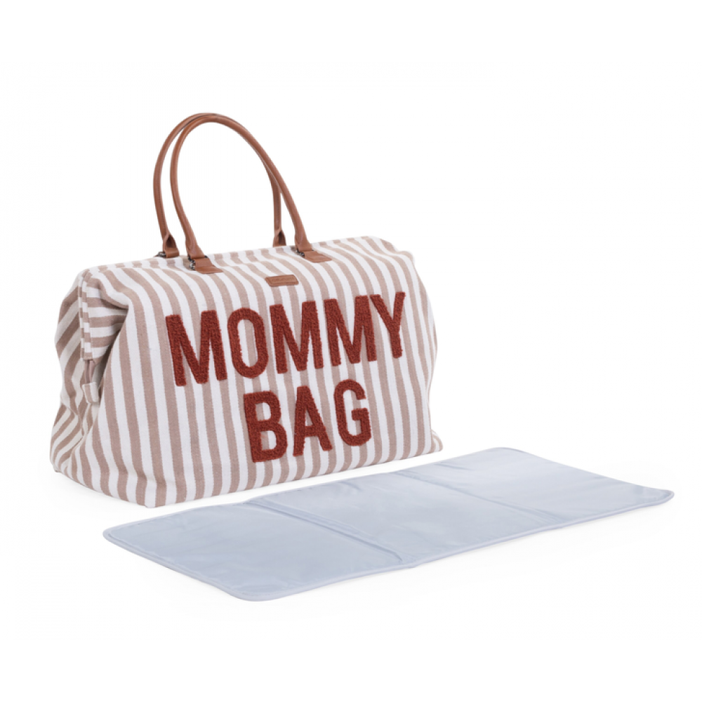 Сумка Childhome Mommy bag stripes nude/terracotta, арт. CWMBBSTNR - Зображення 5