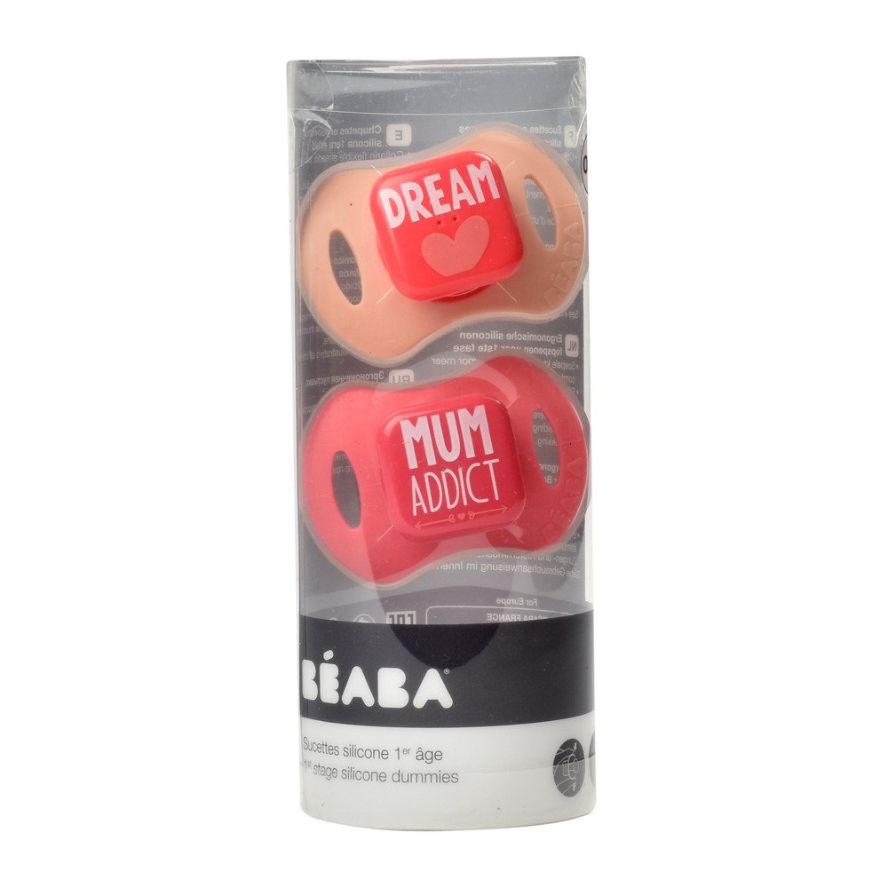 Соска-пустышка силиконовая Beaba набор 2 шт 0-6 мес Mum Addict, арт. 911581 - Зображення 2