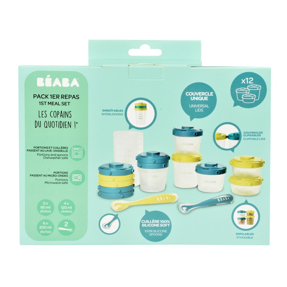 Набор из контейнеров 6×200 ml + 4x120ml + 2x60ml и 2 ложек Beaba, арт. 913441 - Зображення 3