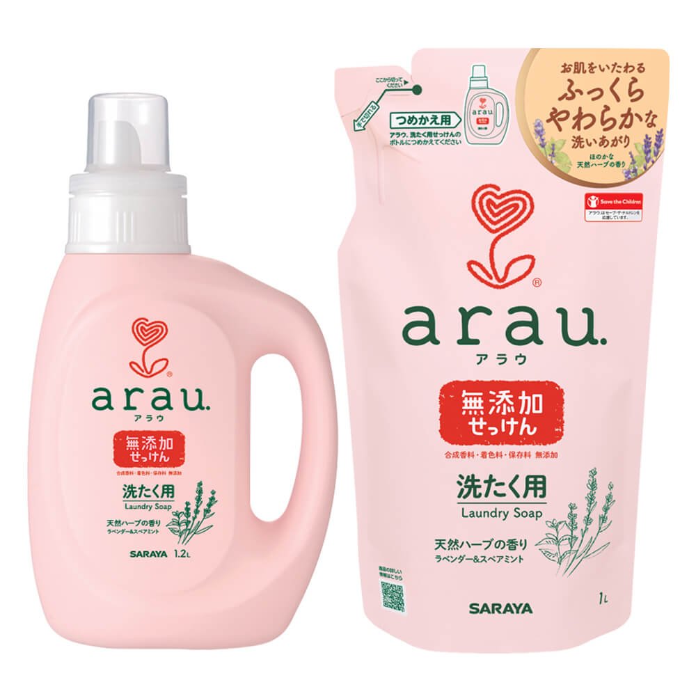 Рідкий пральний засіб SARAYA Arau з кокосовим маслом, 1 л, запасний блок - Зображення 2